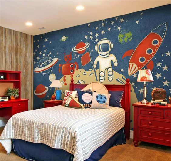 Căn phòng tuyệt vời cho bé trai đam mê khám phá vũ trụ