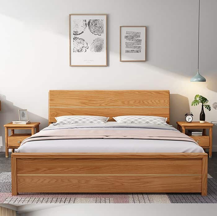 giường ngủ đẹp bằng gỗ sồi