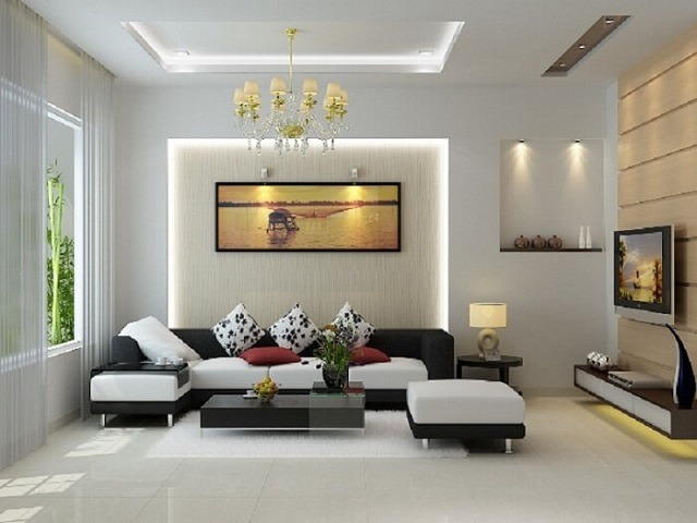 Căn phòng khách được thiết kế với những món nội thất nhỏ gọn, tinh tế